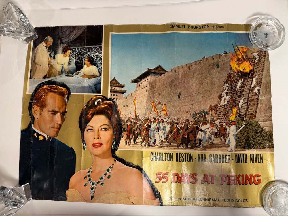 1963 55 Days at Peking Original Italian Movie Poster Heston/Gardner